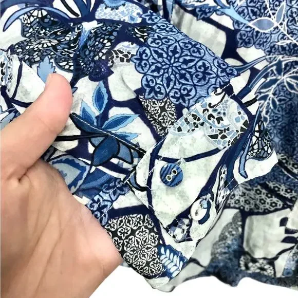 Johnny Was Moonlight Leya Button Up Cupra Multiprint Patchwork Pattern Size XS - Picture 5 of 9